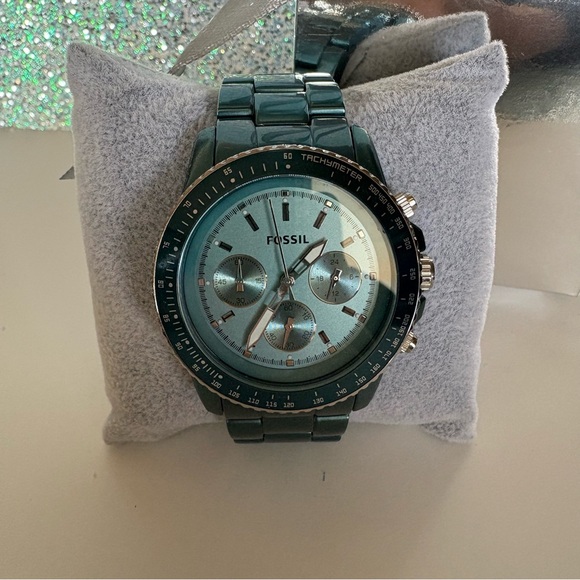 Fossil Stella Large Aluminum Woman or Man Unisex Chronograph Watch  42 mm - Picture 1 of 16